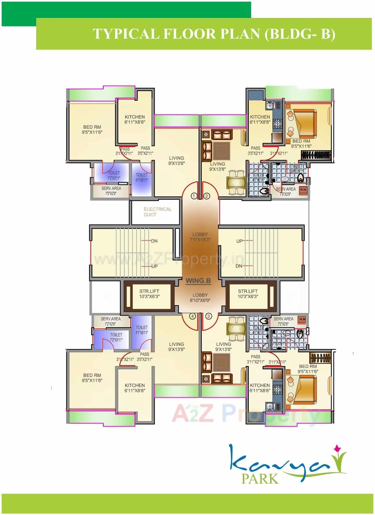Layout of real estate project Kavya Park located at Thane-m-corp, Thane, Maharashtra