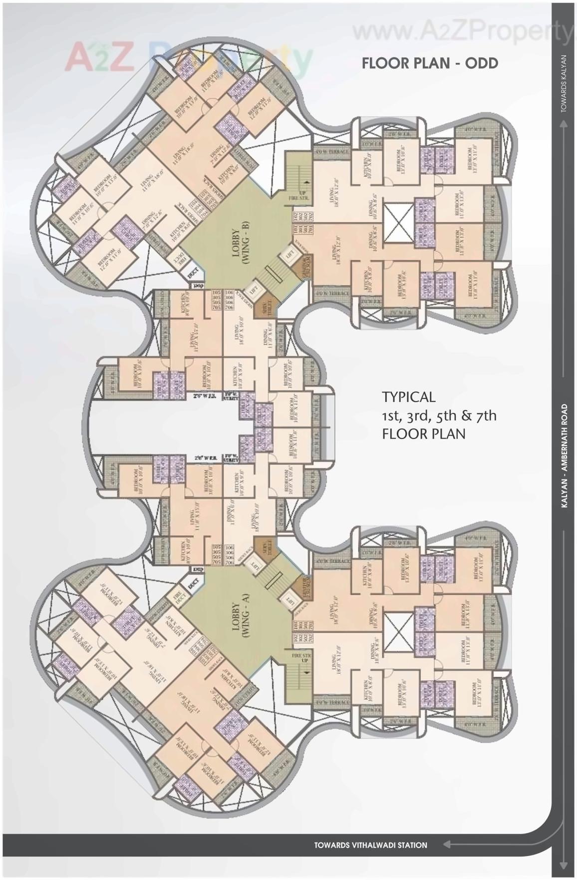 Layout of real estate project Kohinoor Waves located at Ulhasnagar-m-corp, Thane, Maharashtra