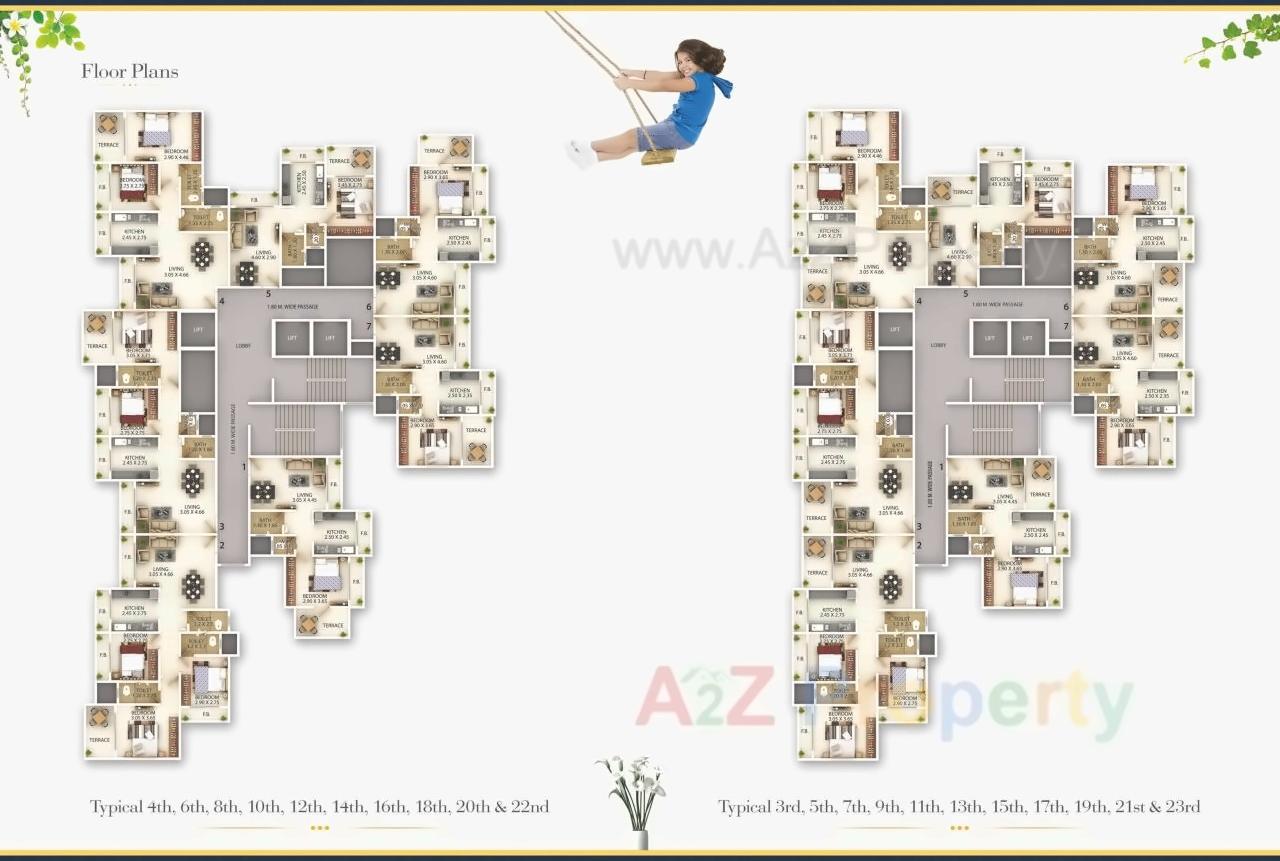 Layout of real estate project Krishna Square located at Netivali, Thane, Maharashtra
