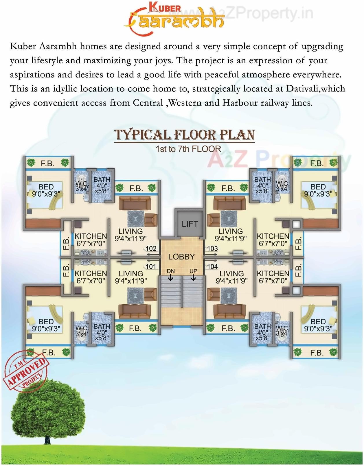 Layout of real estate project Kuber Aarambh located at Thane-m-corp, Thane, Maharashtra