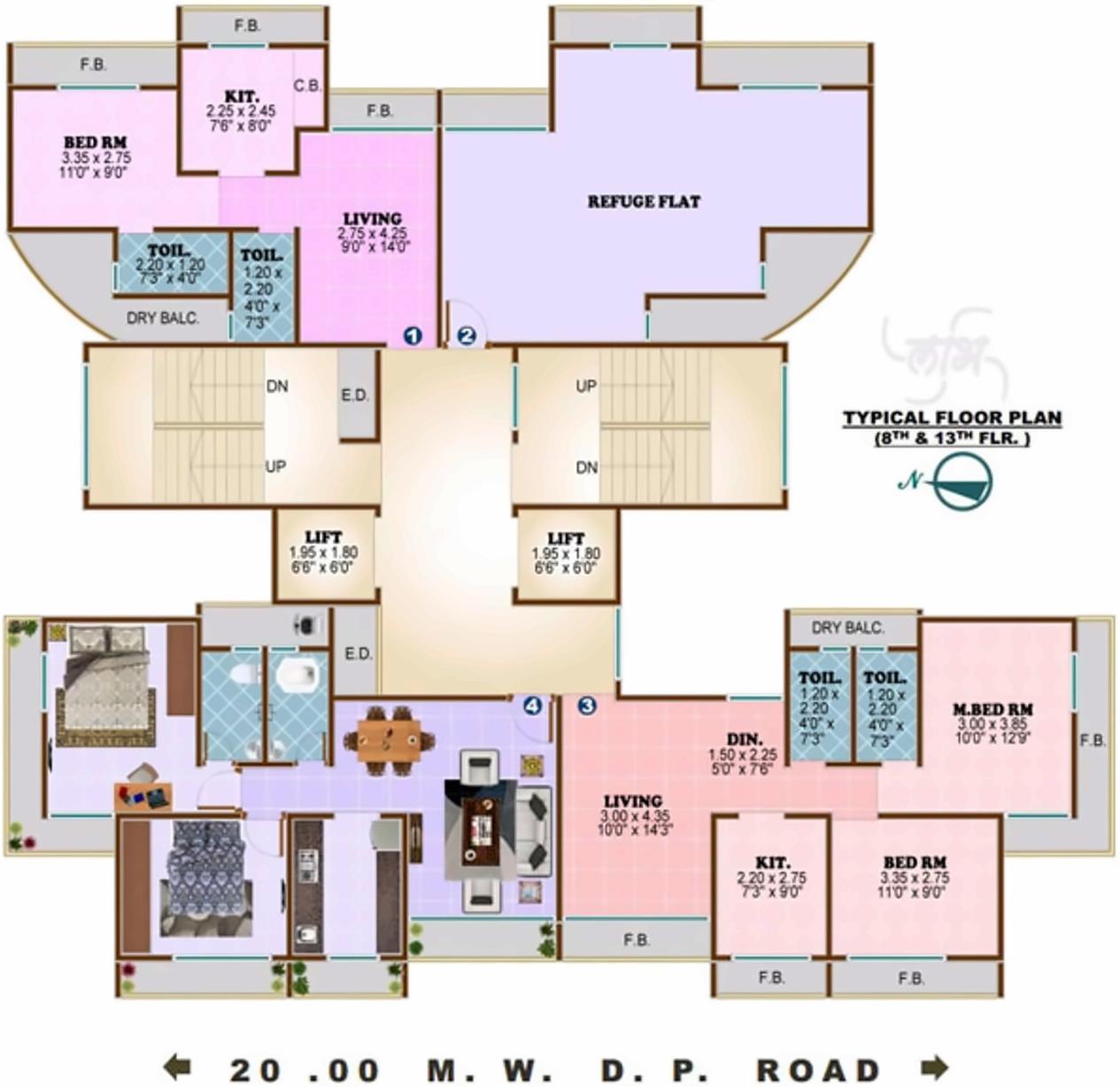 Layout of real estate project Laabh Gloria located at Thane-m-corp, Thane, Maharashtra