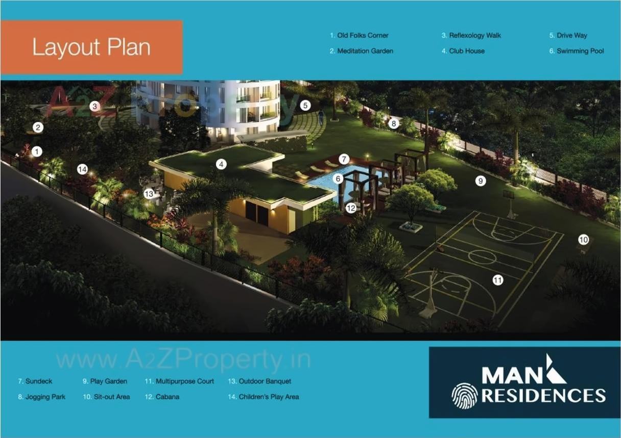 3D Elevation of real estate project Man Residences located at Navi-mumbai-m-corp, Thane, Maharashtra