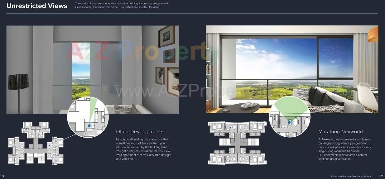 Layout of real estate project Marathon Nexworld Aura located at Thane-m-corp, Thane, Maharashtra