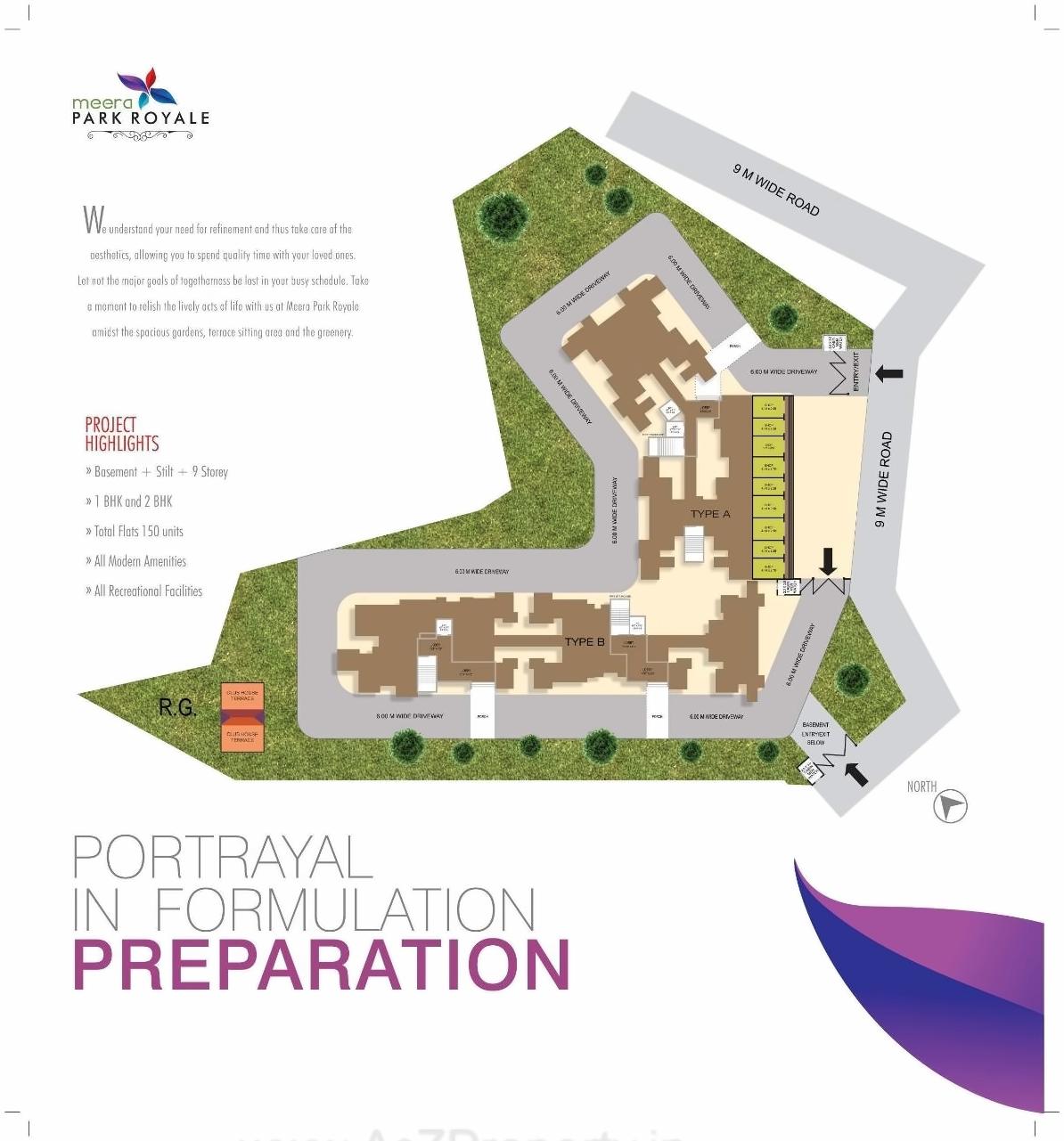 Layout of real estate project Meera Park Royale located at Ambarnathm-cl, Thane, Maharashtra