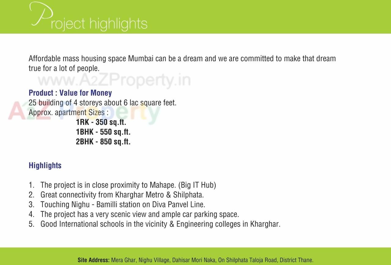  of real estate project Mera Ghar located at Nighu, Thane, Maharashtra