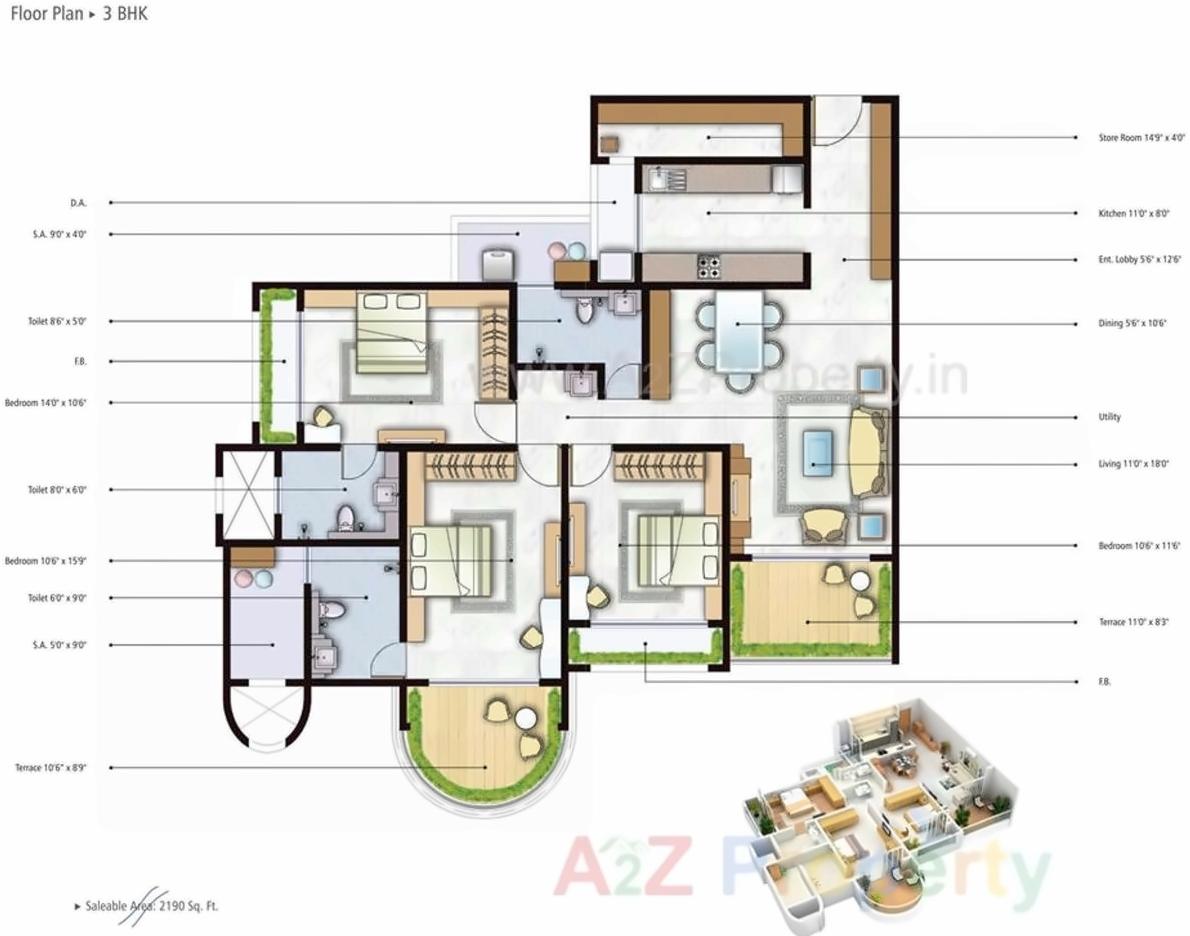 Layout of real estate project Mohan Altezza Ii located at Gandhare, Thane, Maharashtra