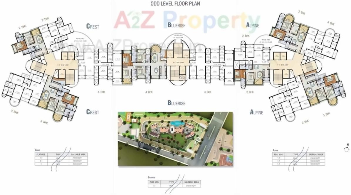 Layout of real estate project Mohan Altezza Ii located at Gandhare, Thane, Maharashtra