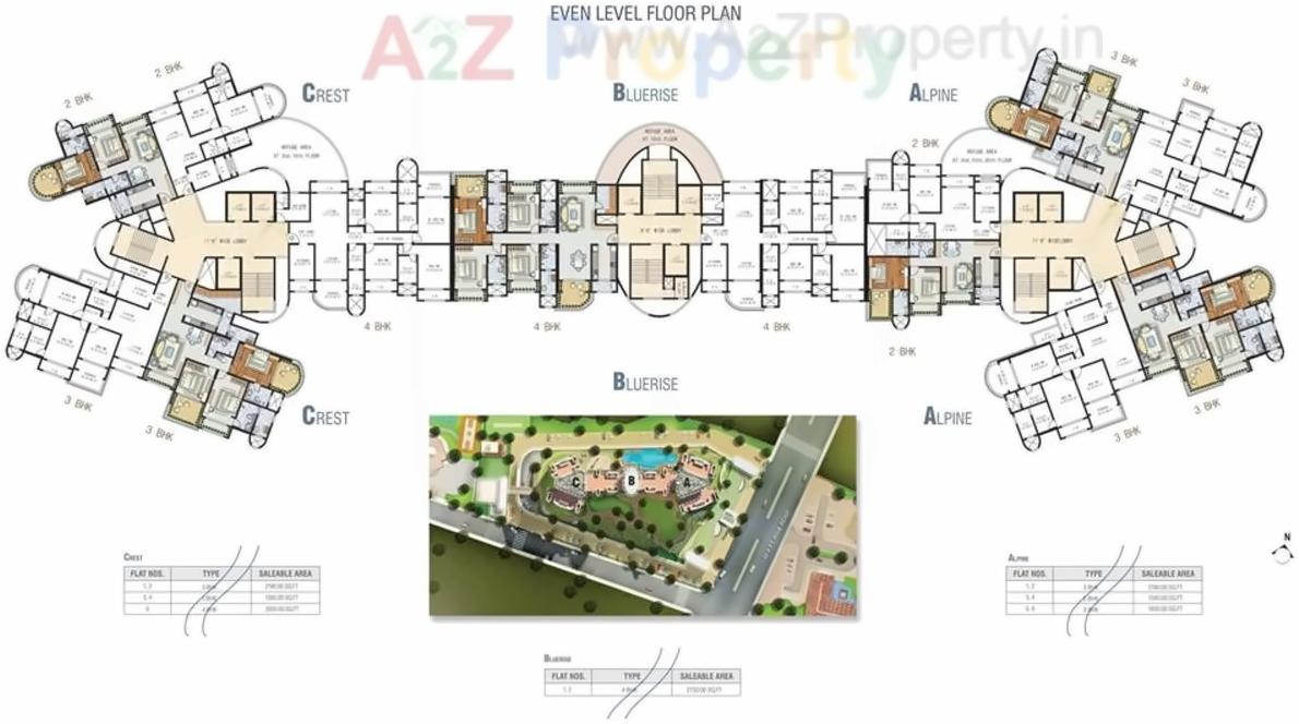 Layout of real estate project Mohan Altezza Ii located at Gandhare, Thane, Maharashtra