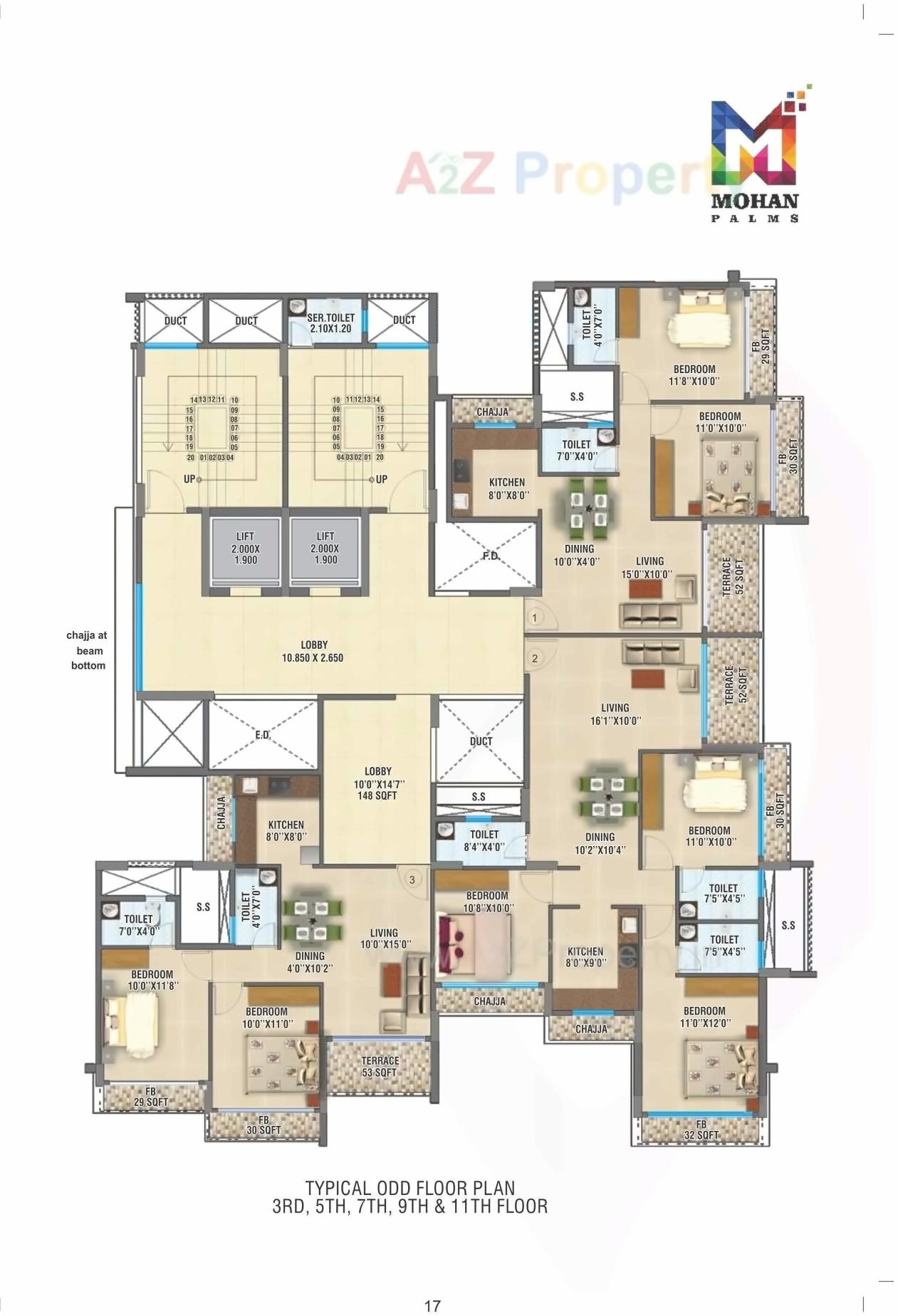 Layout of real estate project Mohan Palms located at Navi-mumbai-m-corp, Thane, Maharashtra