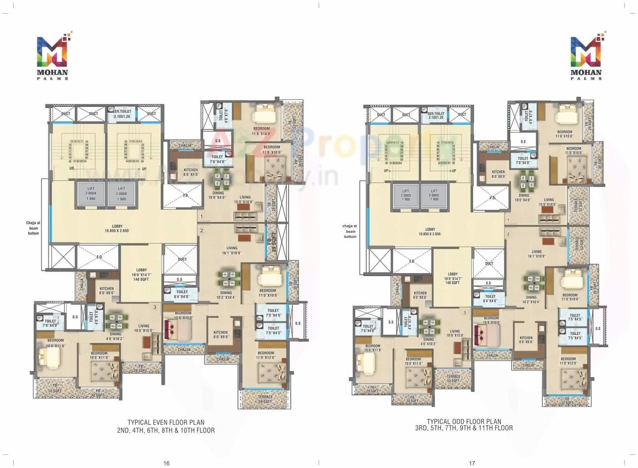 Layout of real estate project Mohan Palms located at Navi-mumbai-m-corp, Thane, Maharashtra