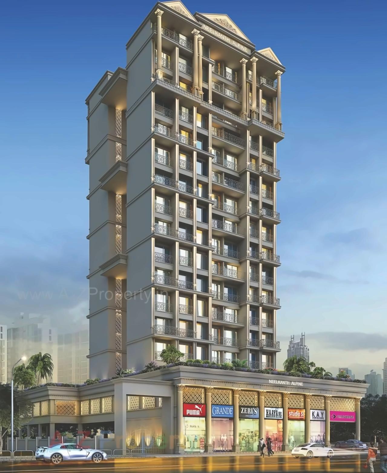 3D Elevation of real estate project Neelkanth Alpine located at Navi-mumbai-m-corp, Thane, Maharashtra