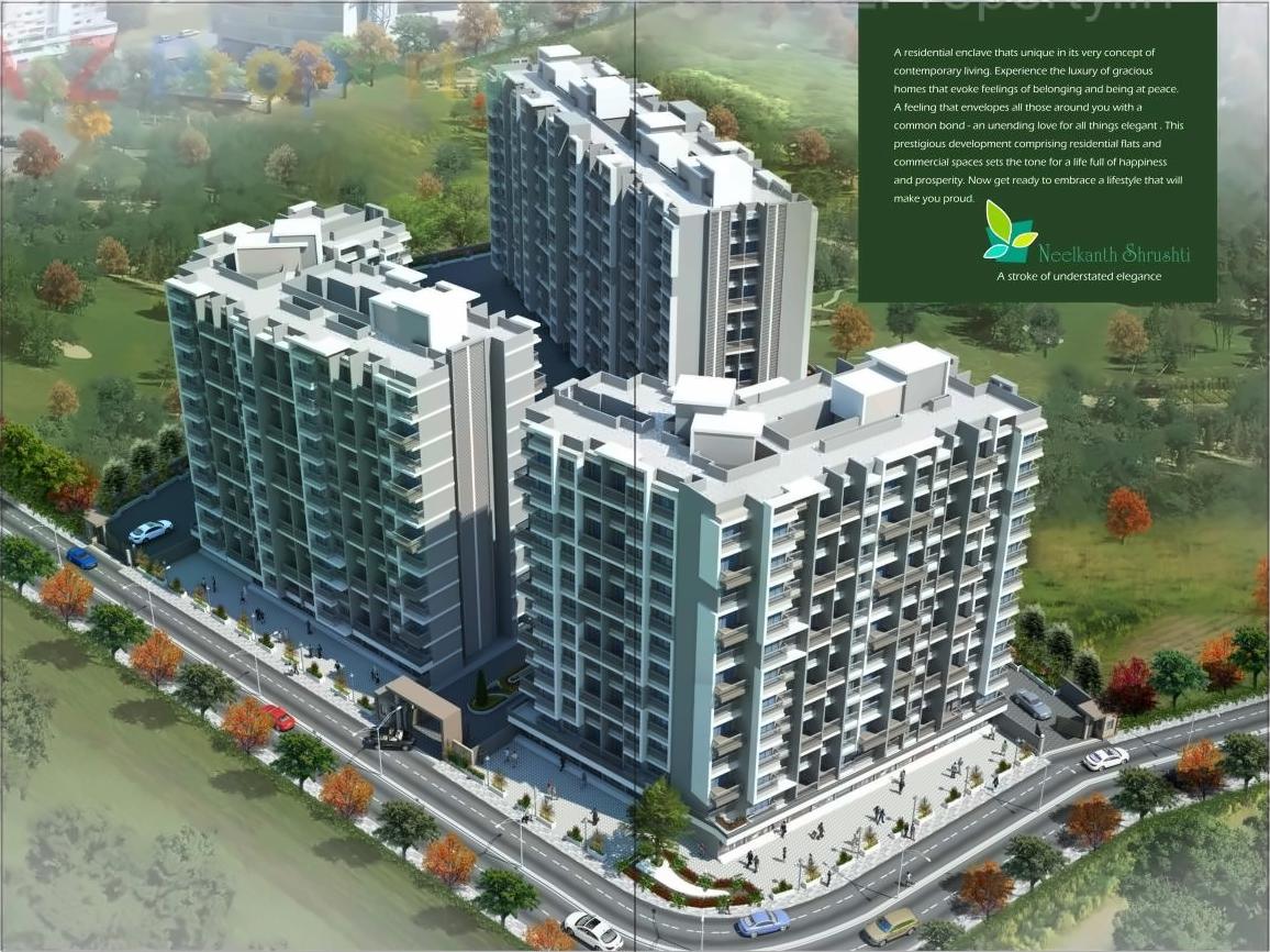 3D Elevation of real estate project Neelkanth Shrushti located at Kalyandombivali-m-corp, Thane, Maharashtra