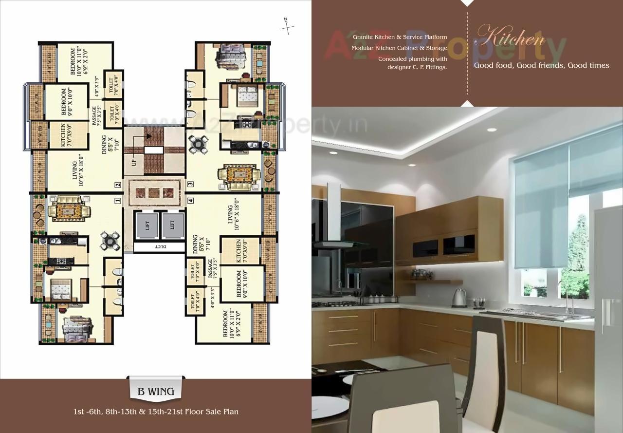 Layout of real estate project Neminath Heights located at Mirabhayandar-m-corp, Thane, Maharashtra