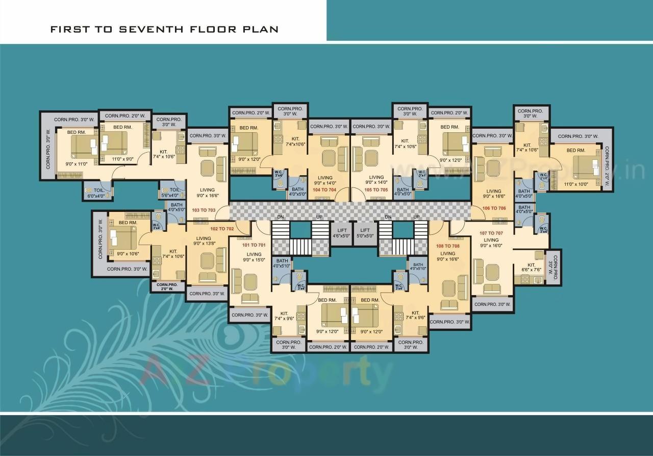 Layout of real estate project Om Krishna Heights located at Badlapur-m-cl, Thane, Maharashtra