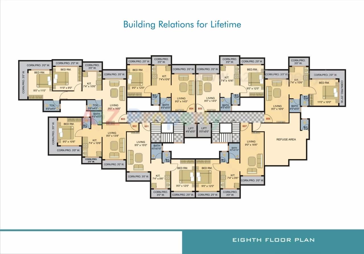 Layout of real estate project Om Krishna Heights located at Badlapur-m-cl, Thane, Maharashtra