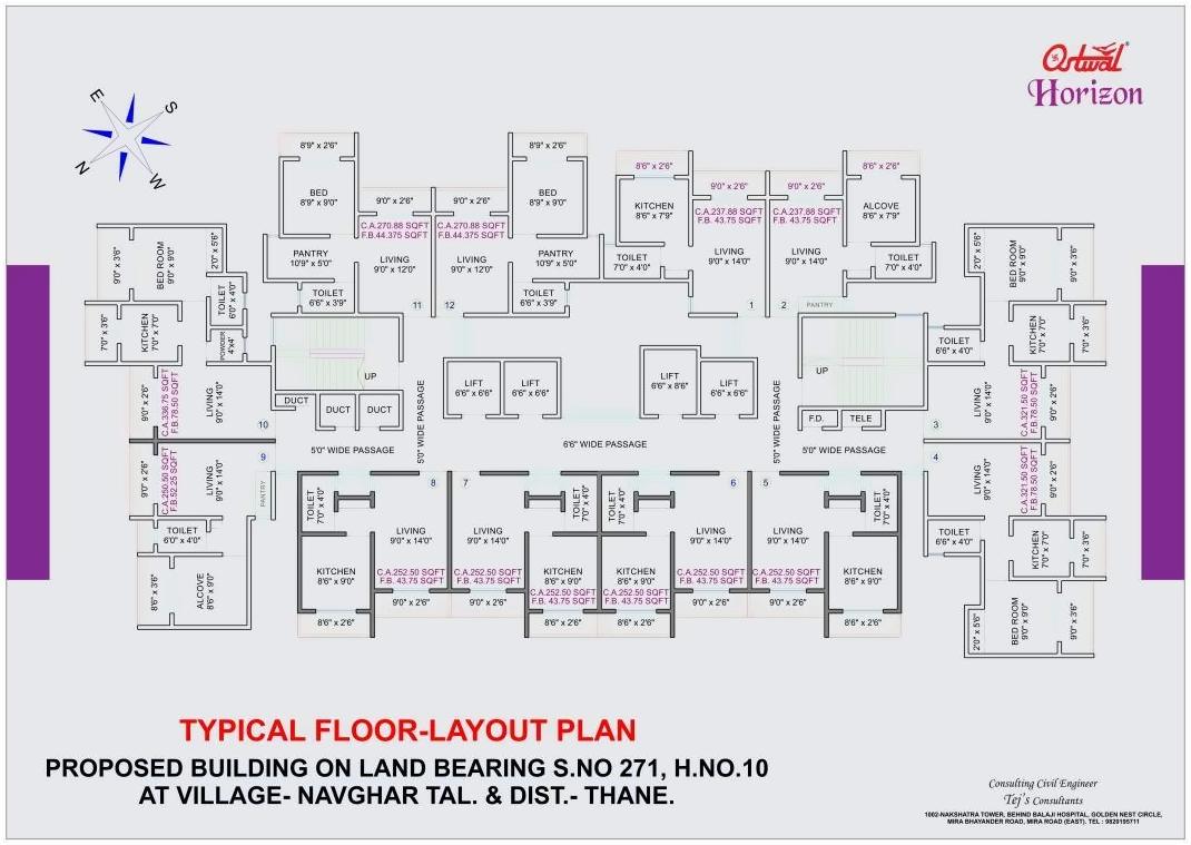 Layout of real estate project Ostwal Horizon located at Mirabhayandar-m-corp, Thane, Maharashtra