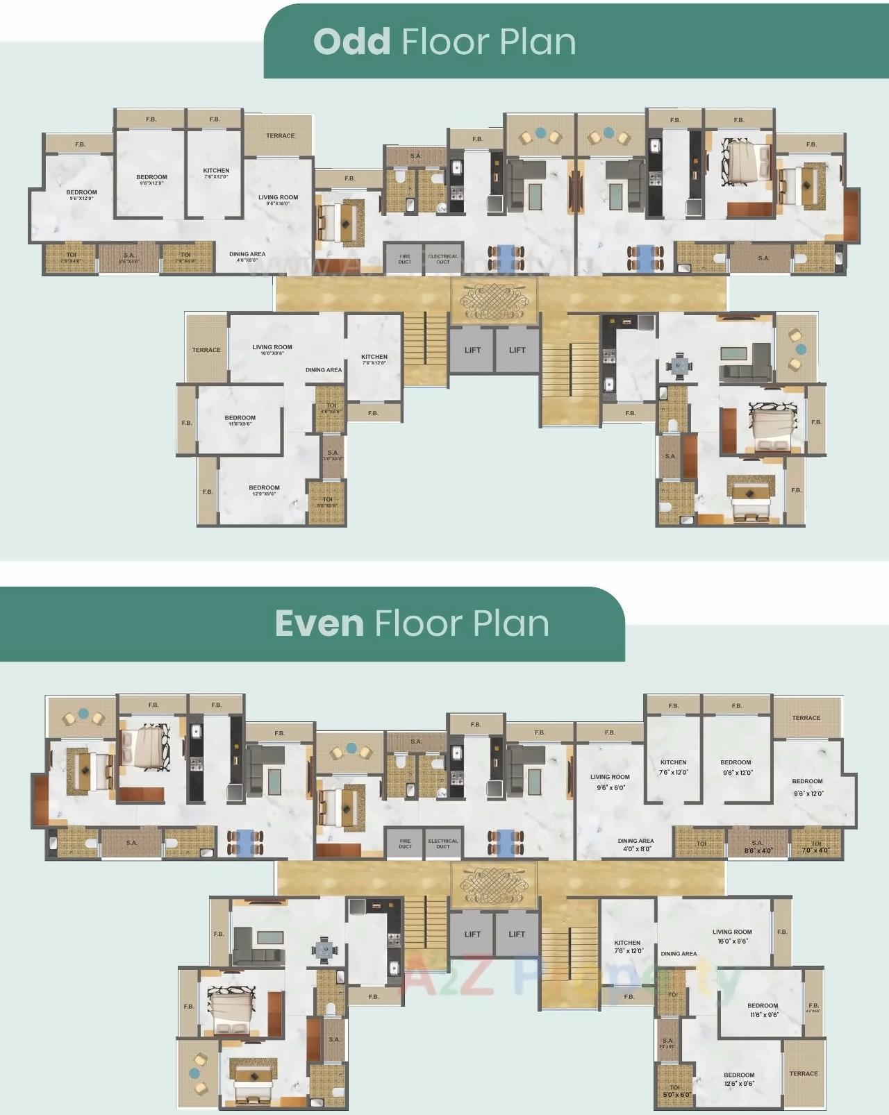 Layout of real estate project Palm Prism located at Kalyandombivali-m-corp, Thane, Maharashtra