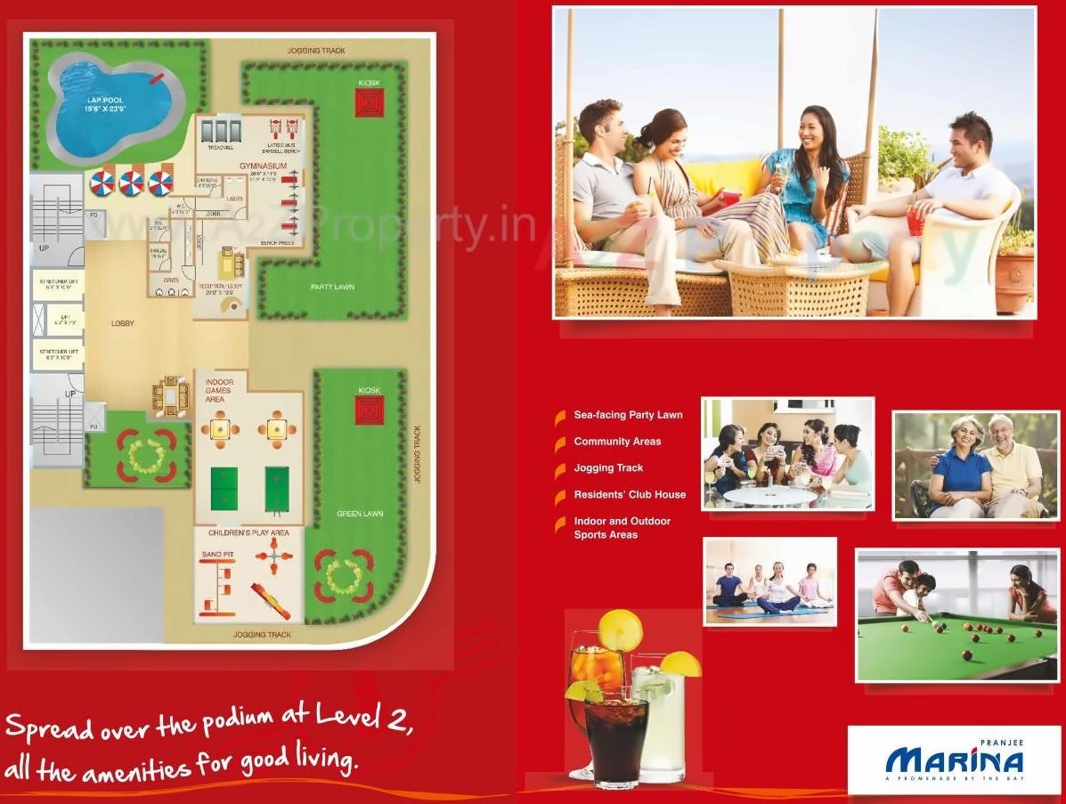 Layout of real estate project Pranjee Marina located at Navi-mumbai-m-corp, Thane, Maharashtra