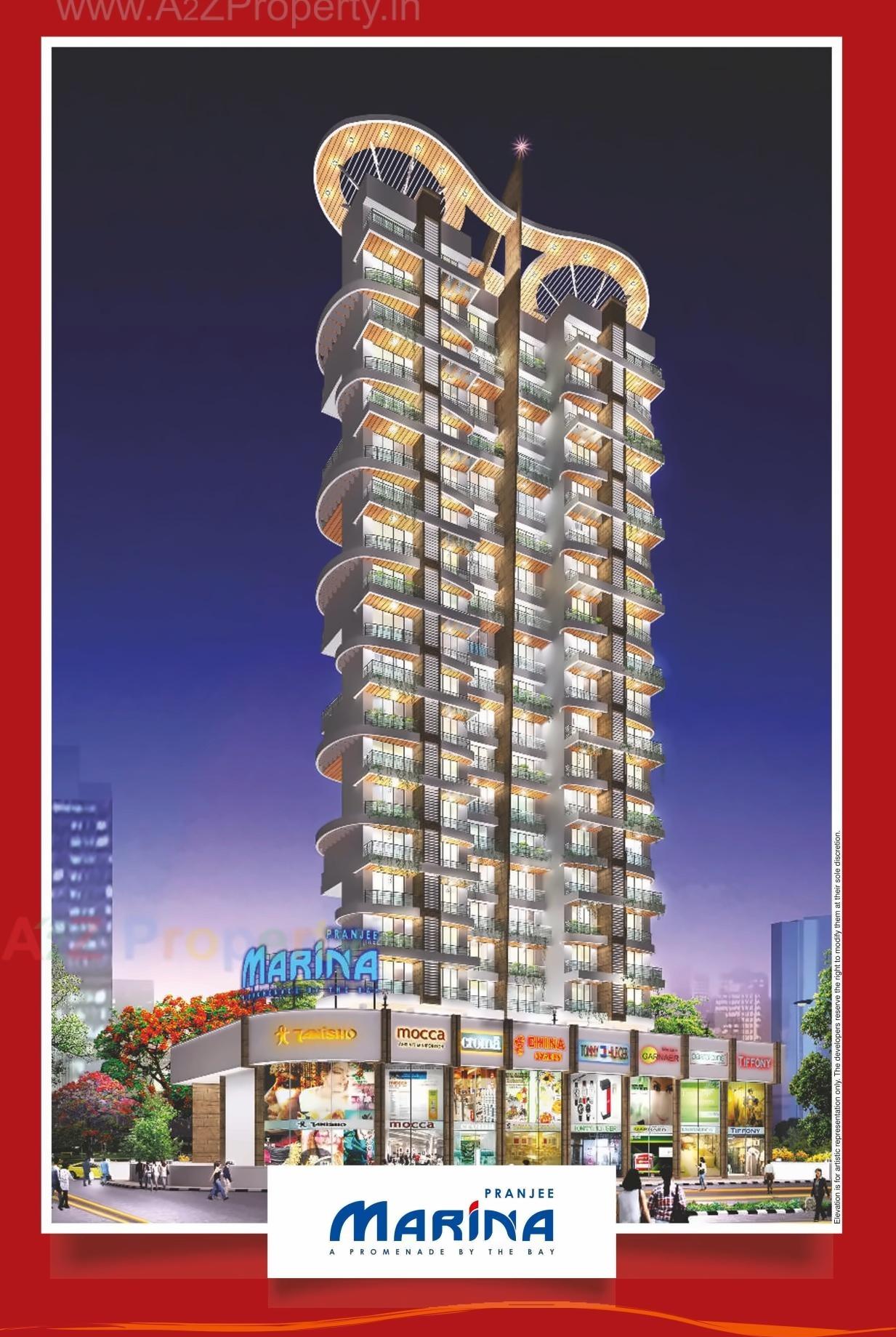 3D Elevation of real estate project Pranjee Marina located at Navi-mumbai-m-corp, Thane, Maharashtra