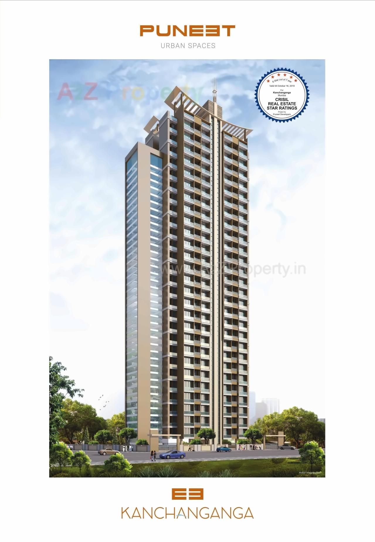3D Elevation of real estate project Puneet Kanchanganga Floor 26 To Floor located at Thane-m-corp, Thane, Maharashtra