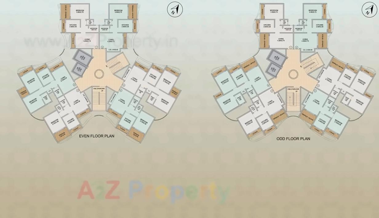 Layout of real estate project Punyodaya Rio Type located at Kalyandombivali-m-corp, Thane, Maharashtra