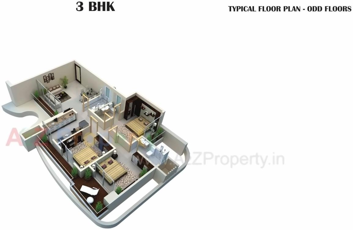 Layout of real estate project Punyodaya Skylounge located at Kalyandombivali-m-corp, Thane, Maharashtra