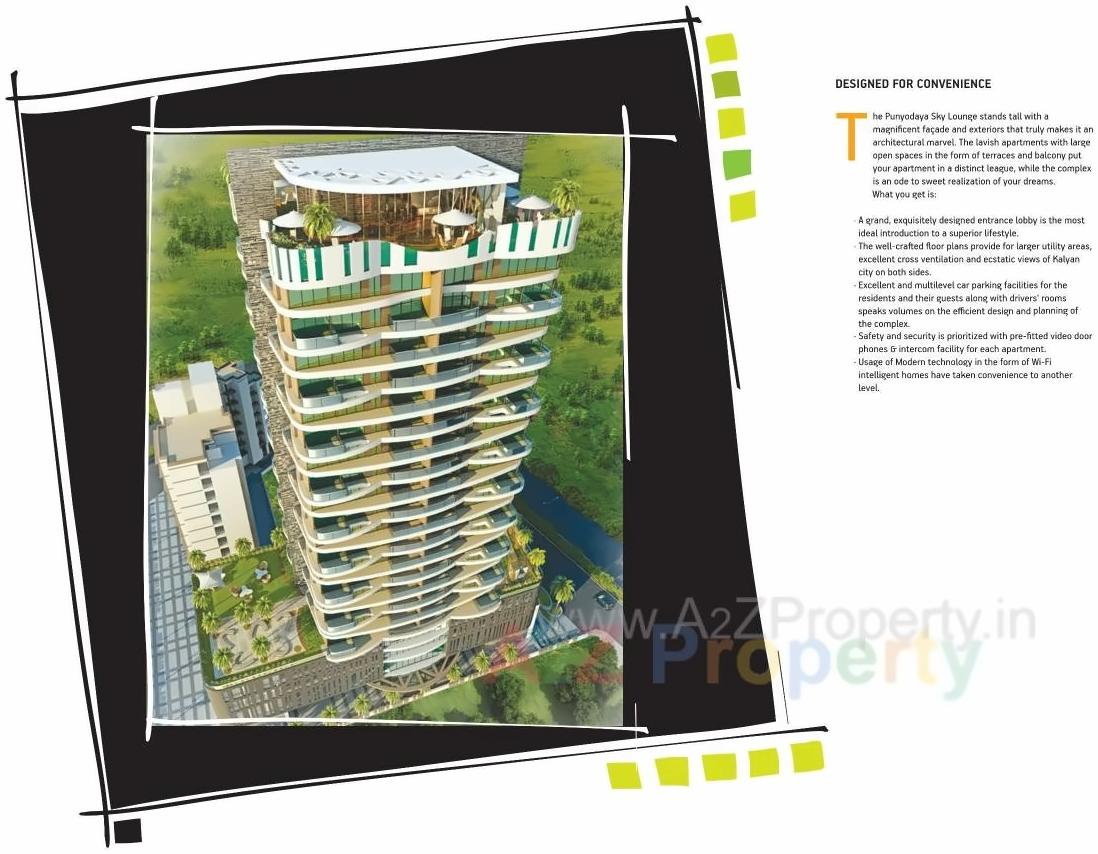 3D Elevation of real estate project Punyodaya Skylounge located at Kalyandombivali-m-corp, Thane, Maharashtra