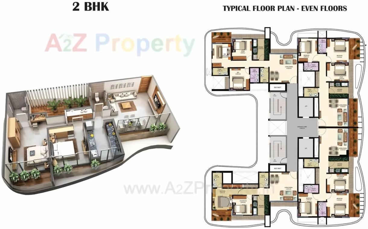 Layout of real estate project Punyodaya Skylounge located at Kalyandombivali-m-corp, Thane, Maharashtra