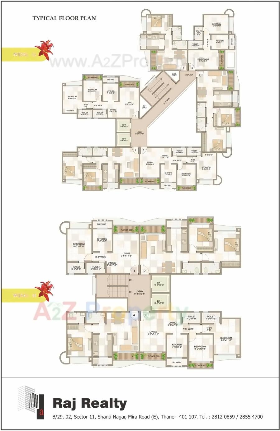 Layout of real estate project Raj Estate located at Mirabhayandar-m-corp, Thane, Maharashtra