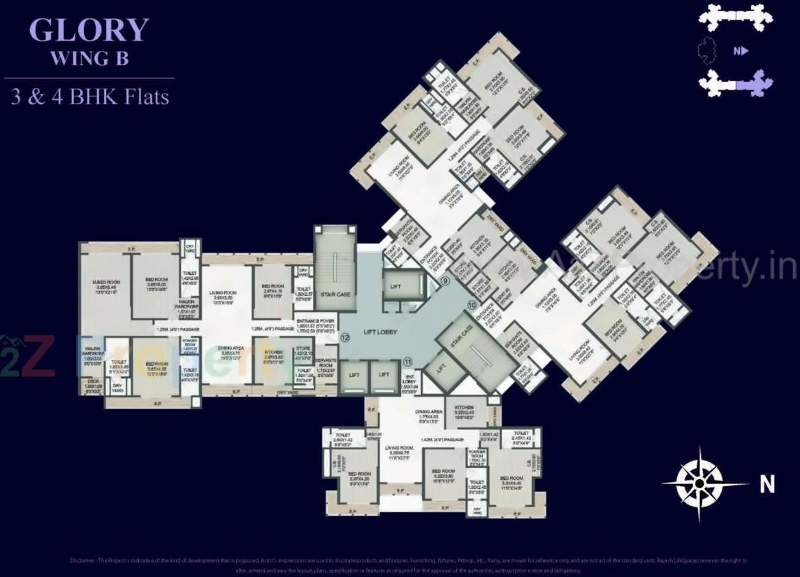 Layout of real estate project Raj Tattva located at Thane-m-corp, Thane, Maharashtra