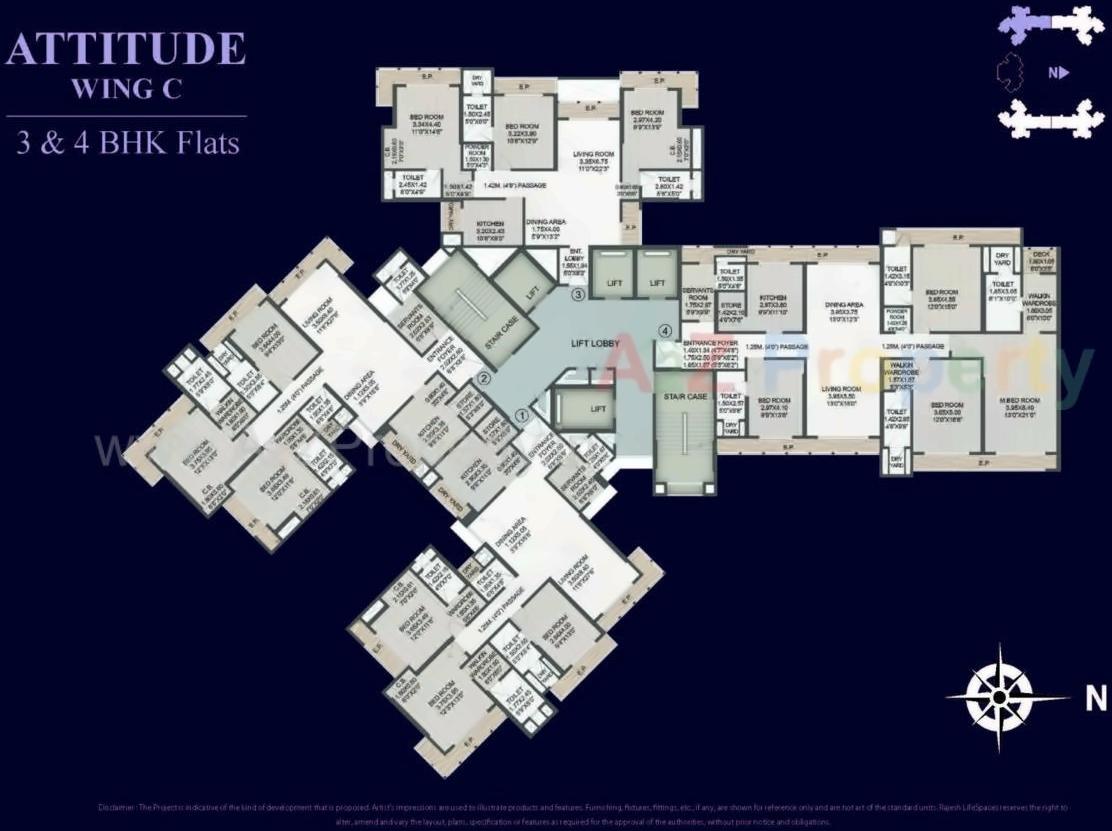 Layout of real estate project Raj Tattva located at Thane-m-corp, Thane, Maharashtra