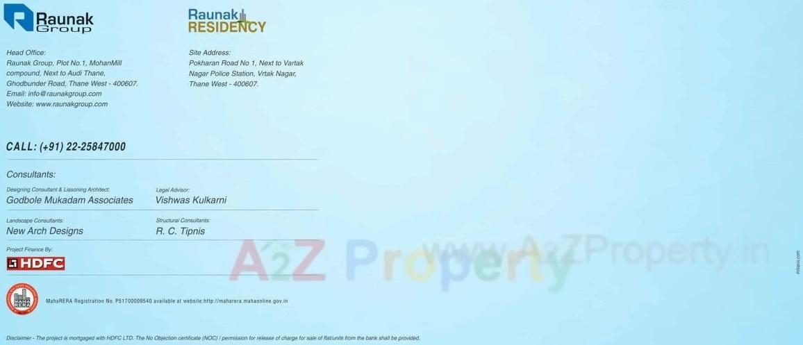  of real estate project Raunak Residency located at Thane-m-corp, Thane, Maharashtra