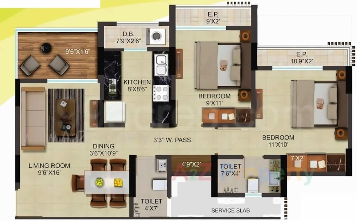 Layout of real estate project Regency Park located at Netivali, Thane, Maharashtra