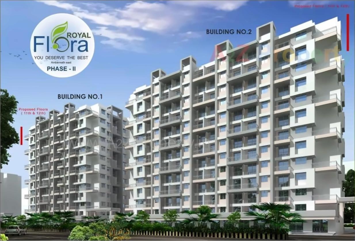 3D Elevation of real estate project Royal Flora located at Ambarnathm-cl, Thane, Maharashtra