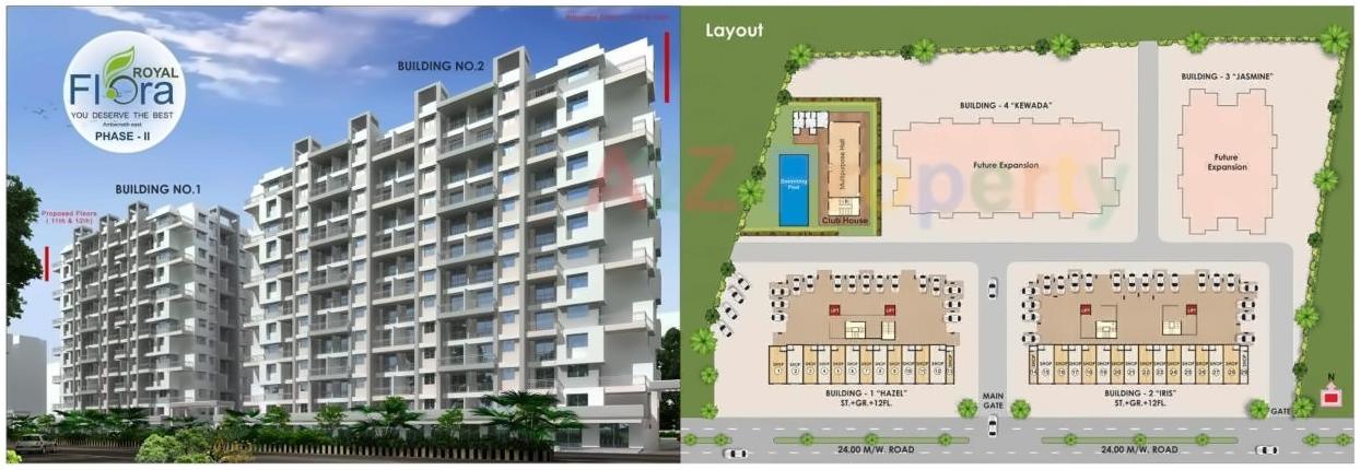 Layout of real estate project Royal Flora located at Ambarnathm-cl, Thane, Maharashtra