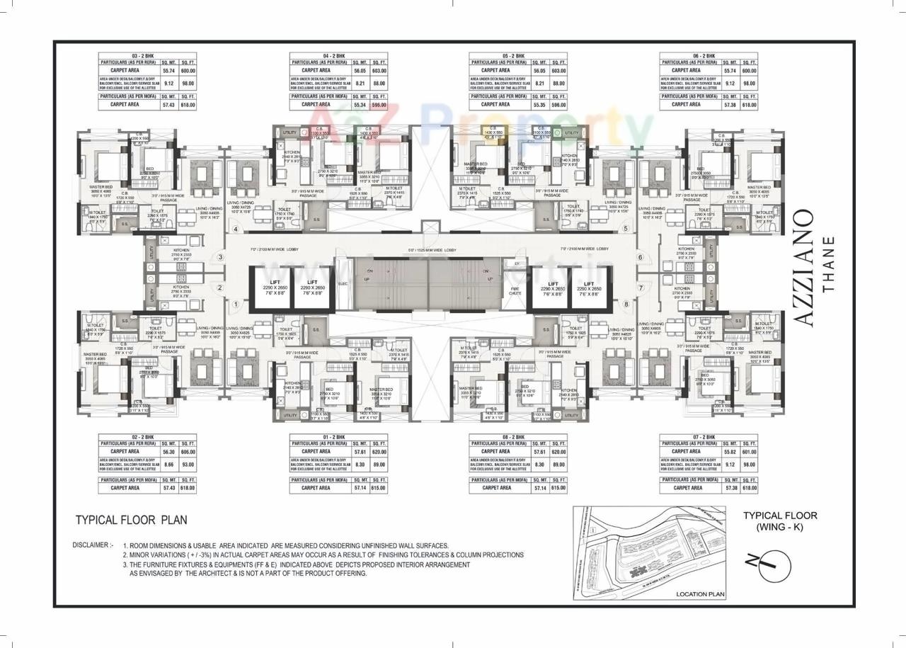 Layout of real estate project Rustomjee Azziano Wing H  located at Thane-m-corp, Thane, Maharashtra