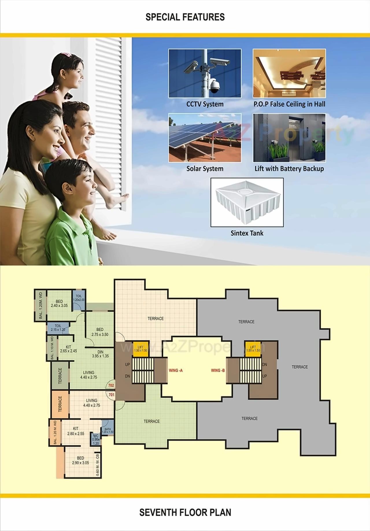 Layout of real estate project Sai Anandi Heights located at Katemanevali, Thane, Maharashtra