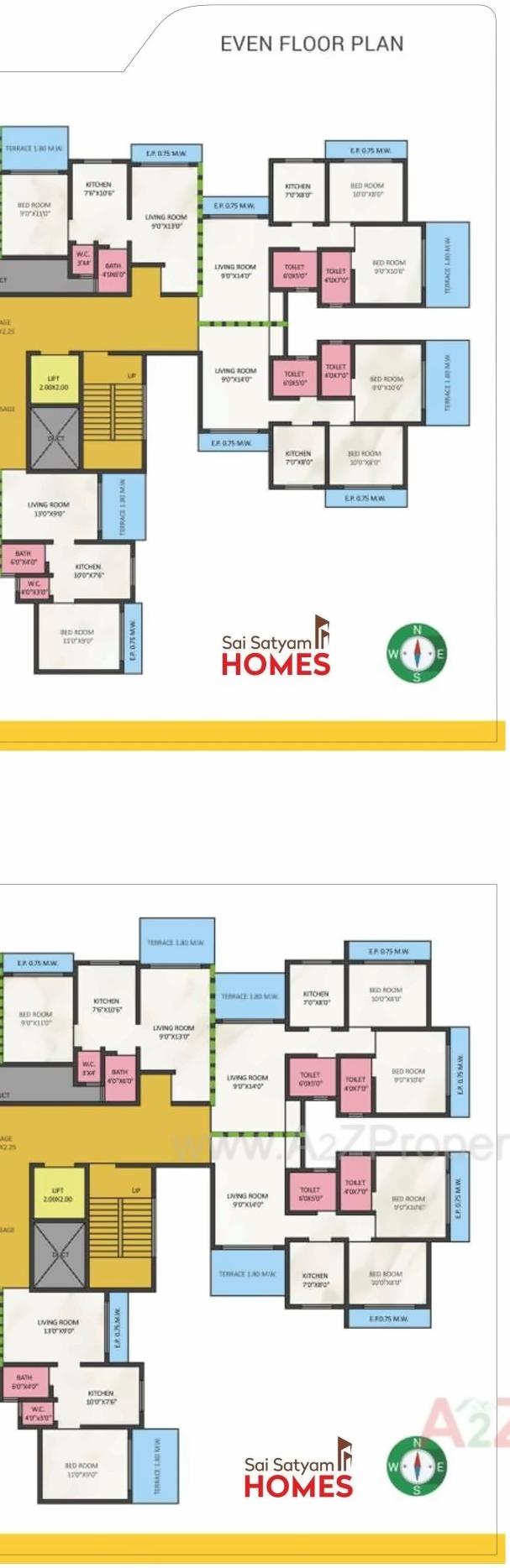 Layout of real estate project Sai Satyam Homes located at Kalyandombivali-m-corp, Thane, Maharashtra