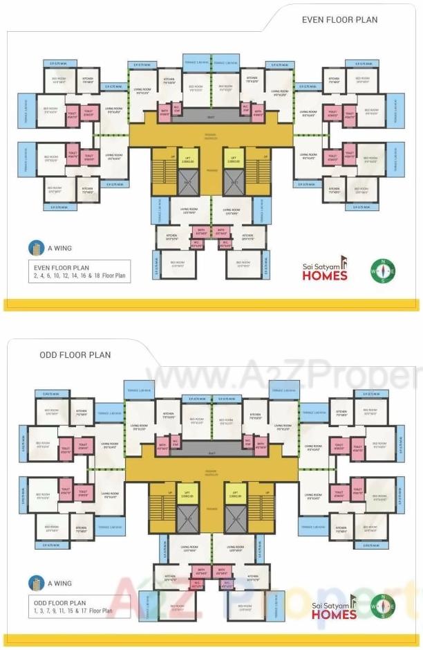 Layout of real estate project Sai Satyam Homes located at Kalyandombivali-m-corp, Thane, Maharashtra