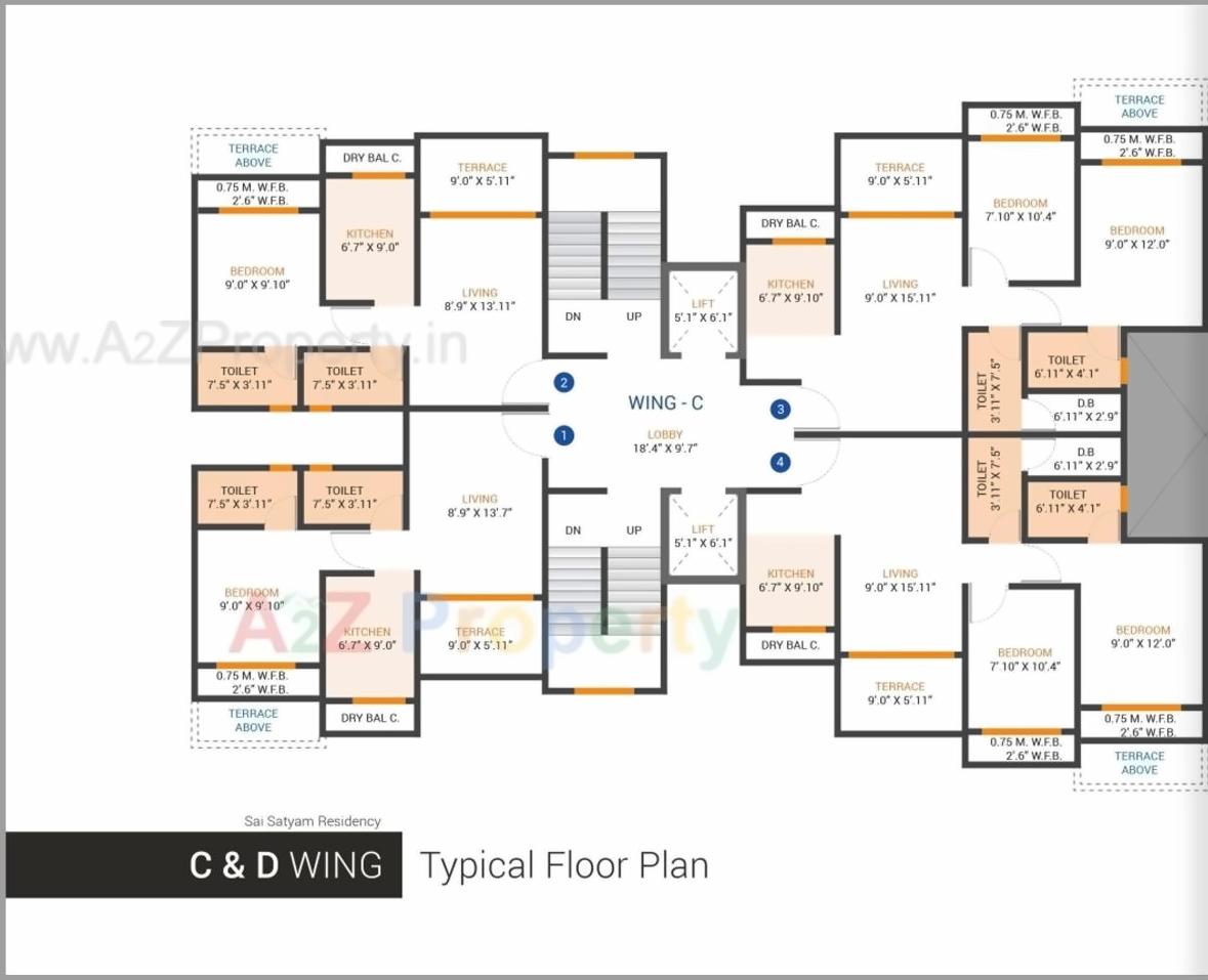 Layout of real estate project Sai Satyam Residency located at Kalyan, Thane, Maharashtra
