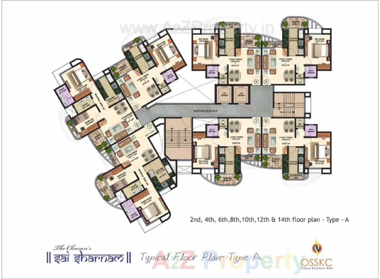 Layout of real estate project Sai Sharnam located at Kalyandombivali-m-corp, Thane, Maharashtra