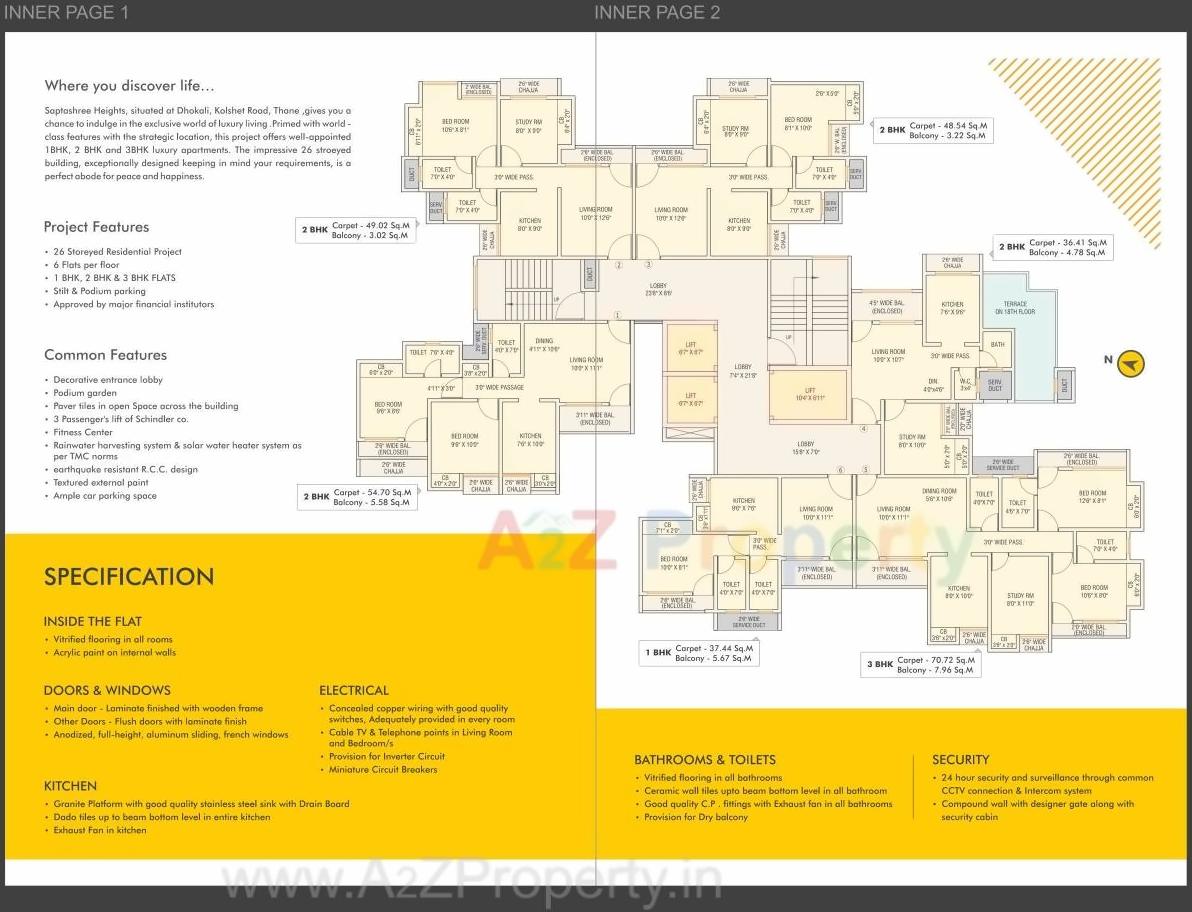Layout of real estate project Saptashree Heights located at Thane-m-corp, Thane, Maharashtra