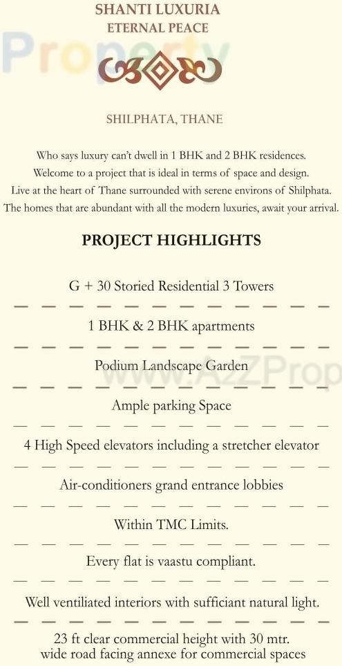  of real estate project Shanti Luxuria located at Thane-m-corp, Thane, Maharashtra