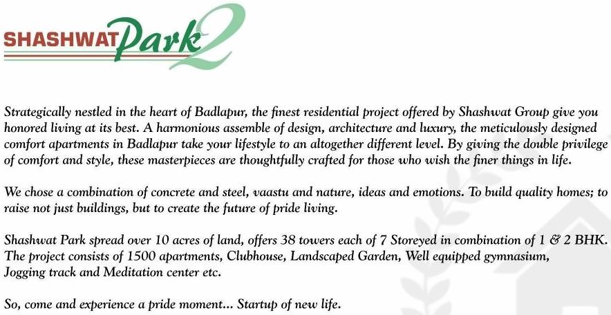  of real estate project Shashwat Park Ab located at Badlapur-m-cl, Thane, Maharashtra