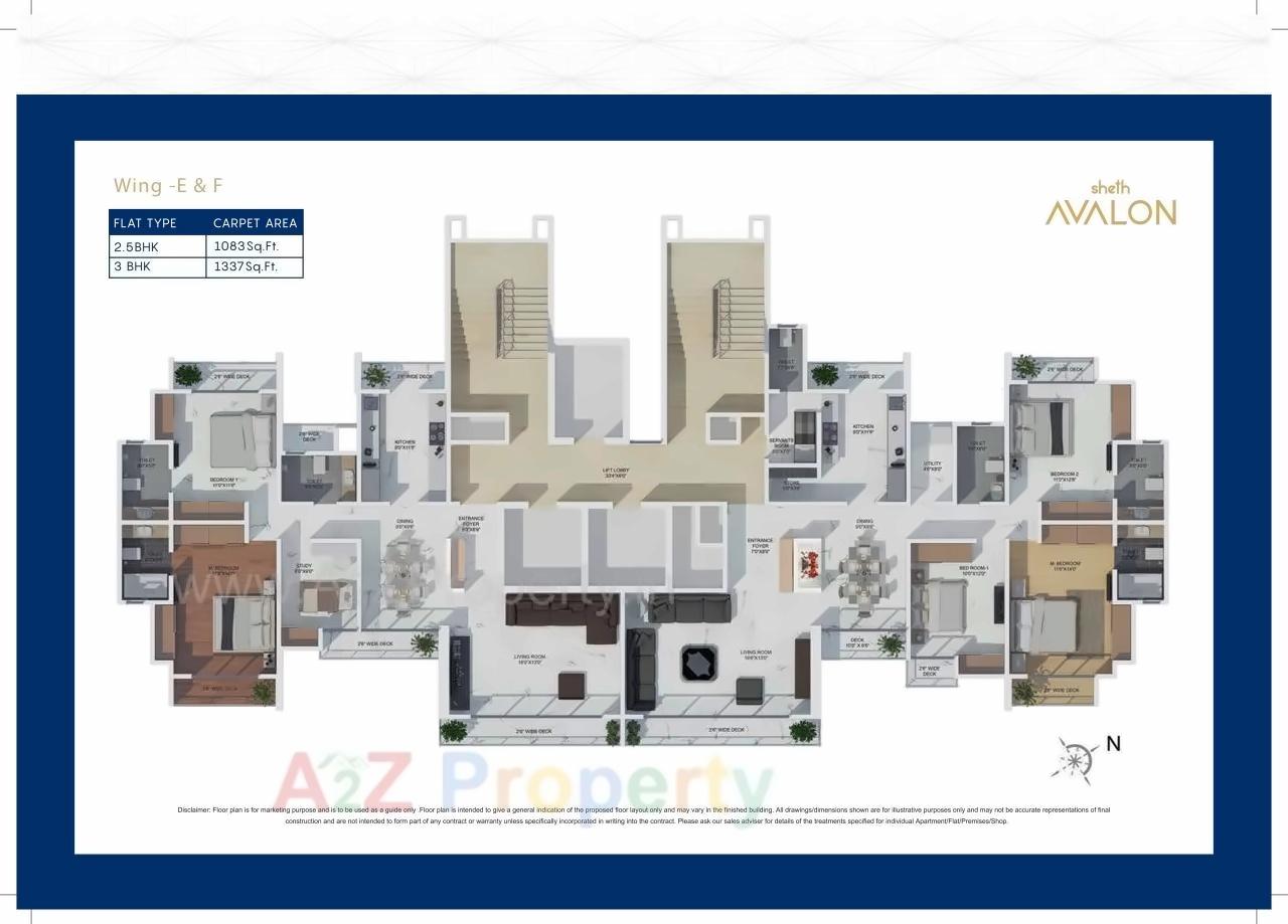 Layout of real estate project Sheth Avalon located at Thane-m-corp, Thane, Maharashtra