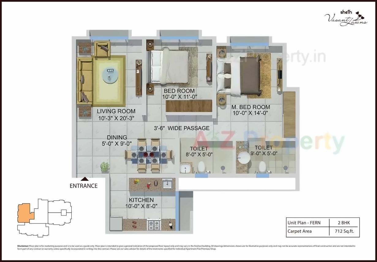 Layout of real estate project Sheth Vasant Lawns located at Thane-m-corp, Thane, Maharashtra