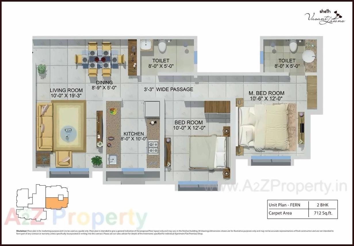 Layout of real estate project Sheth Vasant Lawns located at Thane-m-corp, Thane, Maharashtra