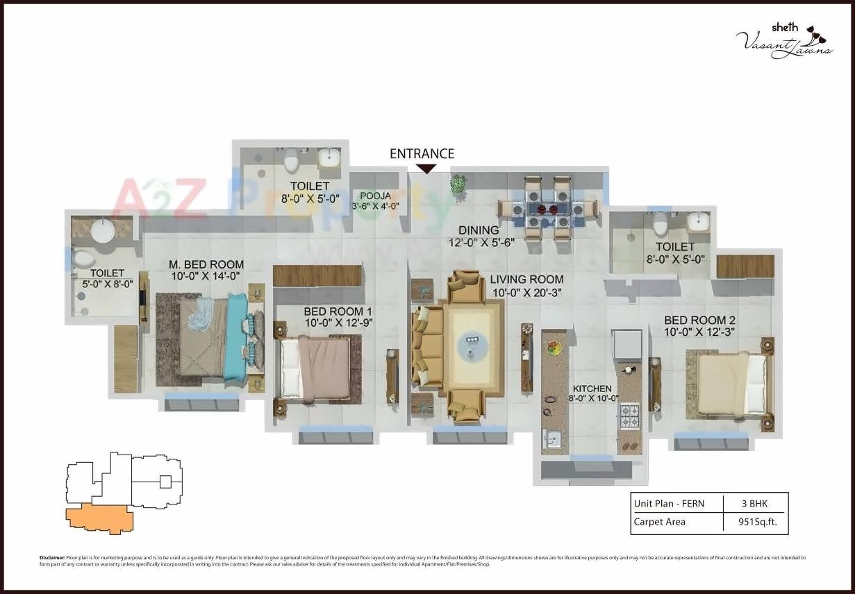 Layout of real estate project Sheth Vasant Lawns located at Thane-m-corp, Thane, Maharashtra