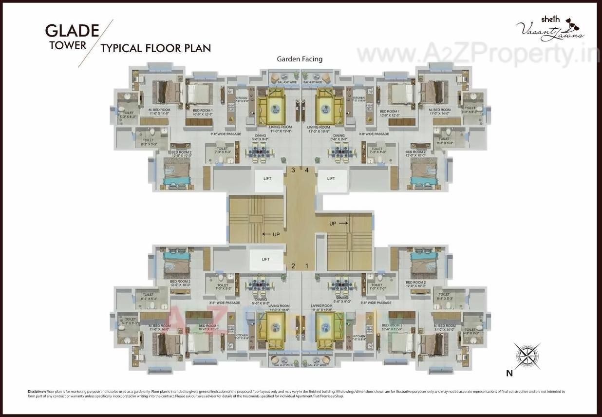 Layout of real estate project Sheth Vasant Lawns located at Thane-m-corp, Thane, Maharashtra