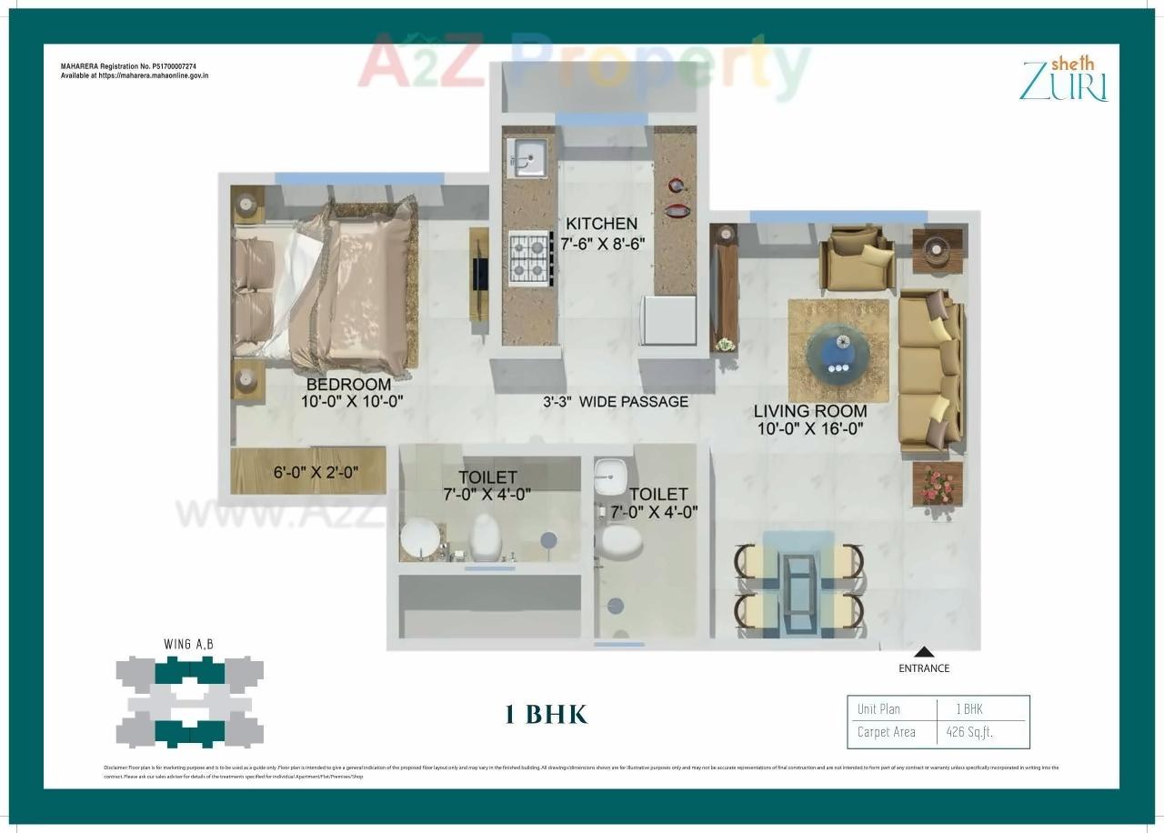 Layout of real estate project Sheth Zuri located at Thane-m-corp, Thane, Maharashtra